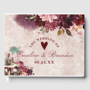 Alice in Wonderland Elegant  Bloemen Bruiloft Gastenboek