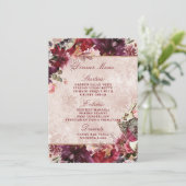 Alice in Wonderland Elegant  Bloemendiner Menu (Staand voorkant)