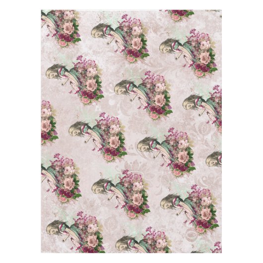Alice in Wonderland Elegant Blush Pink Tea Party Tafelkleed (Voorkant)