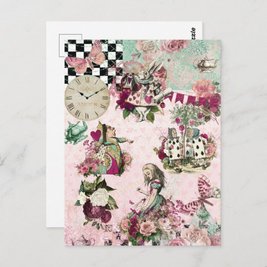 Alice in Wonderland Elegant Briefkaart (Voorkant / Achterkant)