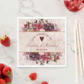 Alice in Wonderland Elegant Bruiloft Monogram Servet (Insitu)