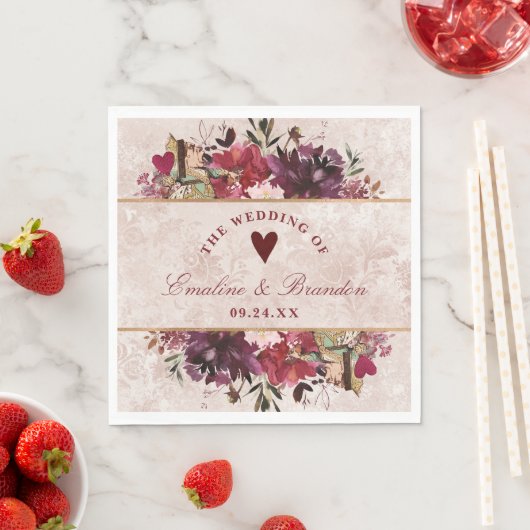 Alice in Wonderland Elegant Bruiloft Monogram Servet (Insitu)