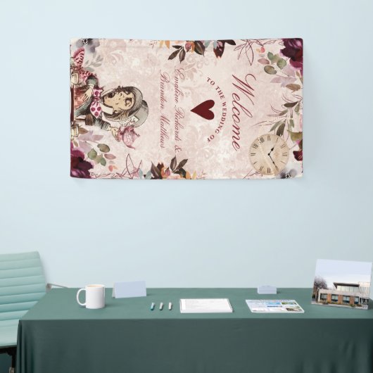 Alice in Wonderland Elegant Bruiloft Welkom Spandoek (Beurs)