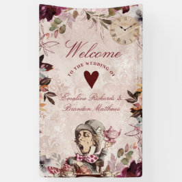 Alice in Wonderland Elegant Bruiloft Welkom Spandoek