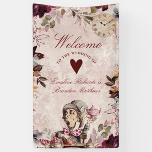 Alice in Wonderland Elegant Bruiloft Welkom Spandoek