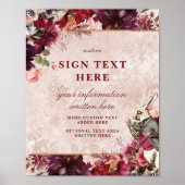 Alice in Wonderland Elegant Custom Wedding Sign Poster (Voorkant)