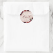 Alice in Wonderland Elegant Monogram Bruiloft Ronde Sticker (Tas)