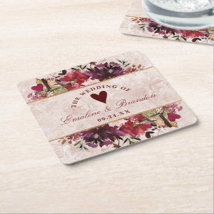 Alice in Wonderland Elegant  Monogram Kartonnen Onderzetters