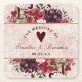 Alice in Wonderland Elegant  Monogram Kartonnen Onderzetters (Voorkant)