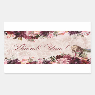 Alice in Wonderland Elegante bruiloft Dank u Rechthoekige Sticker