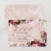 Alice in Wonderland Elegante Bruiloft RSVP Reactie Kaartje (Voorkant / Achterkant)