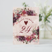 Alice in Wonderland Elegante Bruiloft Tafel Nummer Kaart (Staand voorkant)