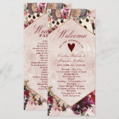 Alice in Wonderland Elegante huwelijksceremonie Programmakaart (Voorkant / Achterkant)