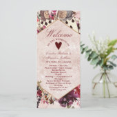 Alice in Wonderland Elegante huwelijksceremonie Programmakaart (Staand voorkant)