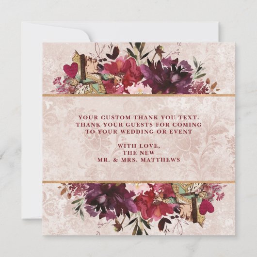 Alice in Wonderland Elegante Liefde en Bedankt Ple (Achterkant)