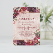 Alice in Wonderland Elegante Trouwreceptie Kaart (Staand voorkant)