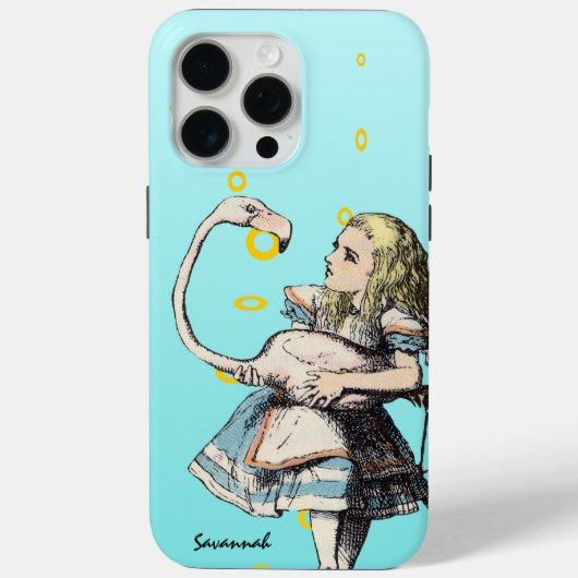 Alice in Wonderland en A Flamingo Case-Mate iPhone Case (Achterkant)