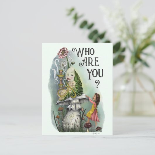 Alice in Wonderland en Caterstyle Art Briefkaart (Staand voorkant)