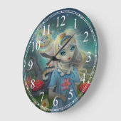 Alice in Wonderland en Cheshire Cat Grote Klok (Hoek)