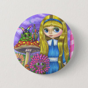 Alice in Wonderland en de Button van de Caterpijle