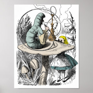 Alice in Wonderland en de Catapillar Poster