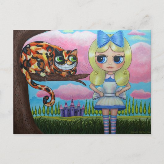 Alice In Wonderland en de Cheshire Cat Briefkaart (Voorkant)