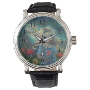 Alice in Wonderland en de Cheshire Cat Kunst Horloge