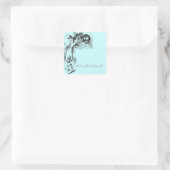 Alice in Wonderland en de Cheshire Cat Vierkante Sticker (Tas)