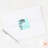 Alice in Wonderland en de Cheshire Cat Vierkante Sticker (Envelop)