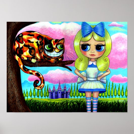 Alice in Wonderland en de Cheshire Kat Knuffige Po Poster (Voorkant)