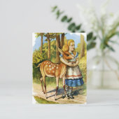 Alice in Wonderland en de Deer Briefkaart (Staand voorkant)
