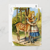 Alice in Wonderland en de Deer Briefkaart (Voorkant / Achterkant)