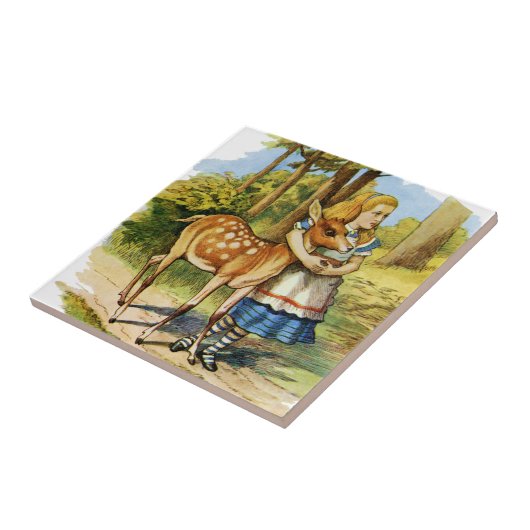 Alice in Wonderland en de Deer Tegeltje (Zijkant)