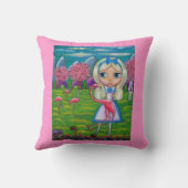 Alice in Wonderland en de Flamingos Kussen (Achterkant)