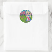 Alice in Wonderland en de Flamingo's Sticker (Tas)