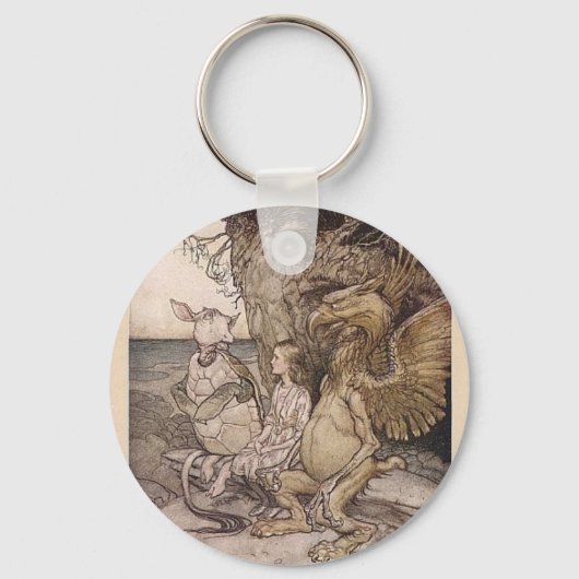Alice in Wonderland en de Mock Turtle Sleutelhanger (Voorkant)