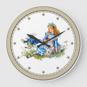 Alice in Wonderland en de White Rabbit Clock Grote Klok