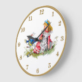 Alice in Wonderland en de White Rabbit Clock Grote Klok (Hoek)
