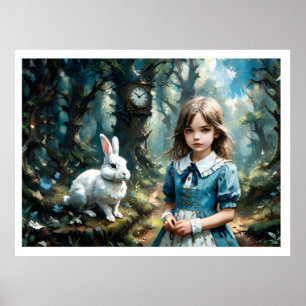 Alice in Wonderland en de Witte Konijn Poster