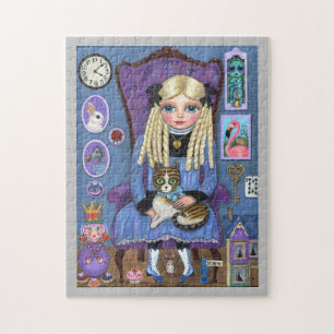 Alice in Wonderland en Dinah Cat Cute Fairy Tale Legpuzzel