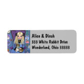 Alice in Wonderland en Dinah Cat Fairy Tale Etiket (Voorkant)