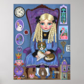 Alice in Wonderland en Dinah Cat Fairy Tale Poster (Voorkant)