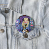 Alice in Wonderland en Dinah Cat Fairy Tale Ronde Button 7,6 Cm (In situ)