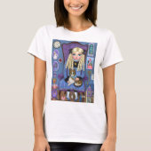Alice in Wonderland en Dinah Cat Fairy Tale T-shirt (Voorkant)