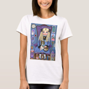 Alice in Wonderland en Dinah Cat Fairy Tale T-shirt