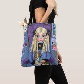 Alice in Wonderland en Dinah Cat Fairy Tale Tote Bag (Dichtbij)