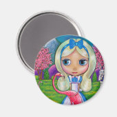 Alice in Wonderland en Flamingo Magnet (Voorkant / Achterkant)