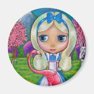 Alice in Wonderland en Flamingo Magnet