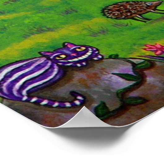 Alice in Wonderland en Flamingos Rabbit Hedgel Poster (Hoek)