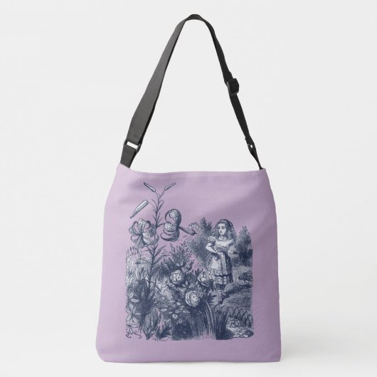 Alice in Wonderland en Flowers Crossbody Tas (Achterkant)